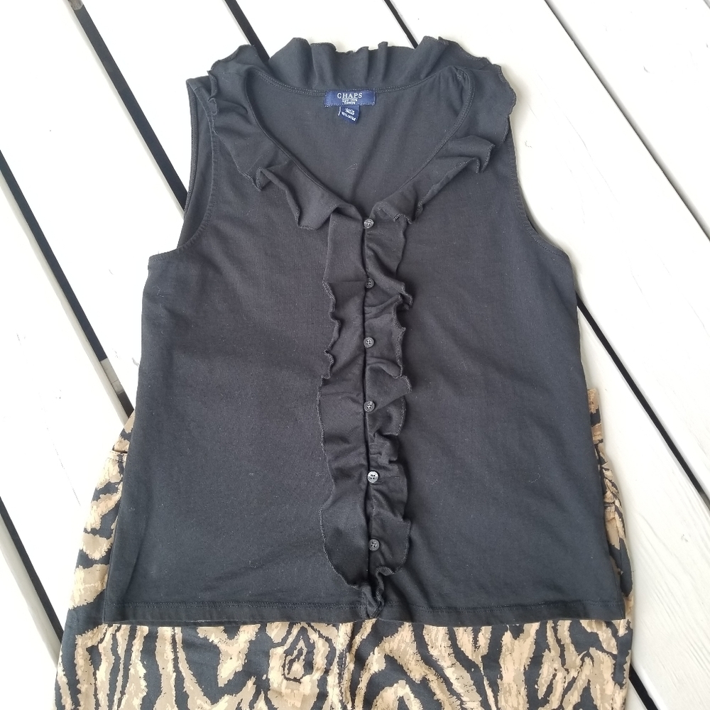PL Ruffle black top by Chaps